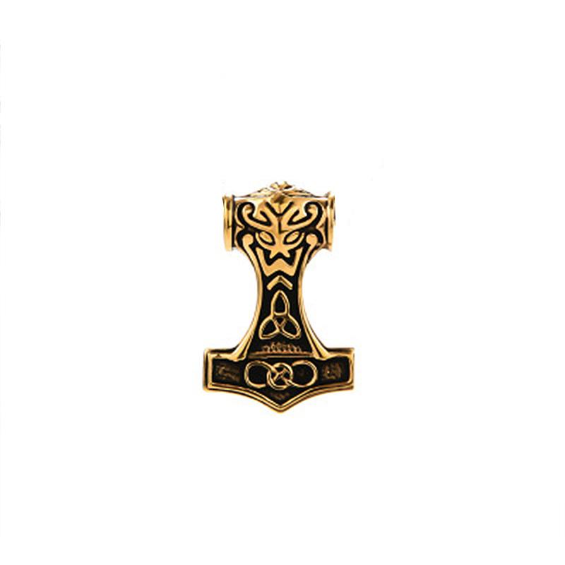 Viking Thor Hammer Pendant Necklace for Men Fashion Gold/Silver Color Stainless Steel Necklace Viking Amulet Jewelry Never Fade