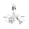 S925 Silver Pet Theme DIY Jewelry Accessories Zircon Paw Print And Bone Dual Pendant Bracelet Necklace Beads