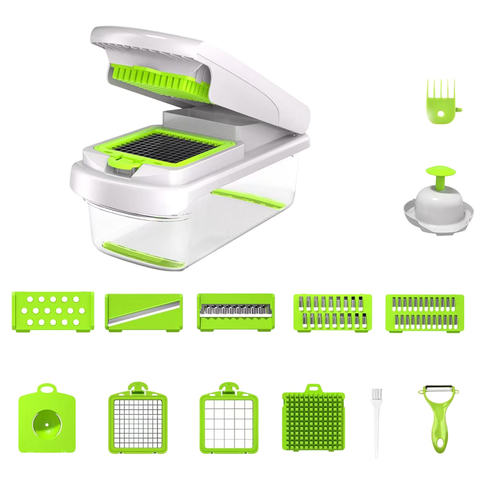 

Multi,functional Vegetable Chopper/ With Container; Can Chop Food, Onions, And Make ; An Kitchen Gadget Accessory. One Size зелений