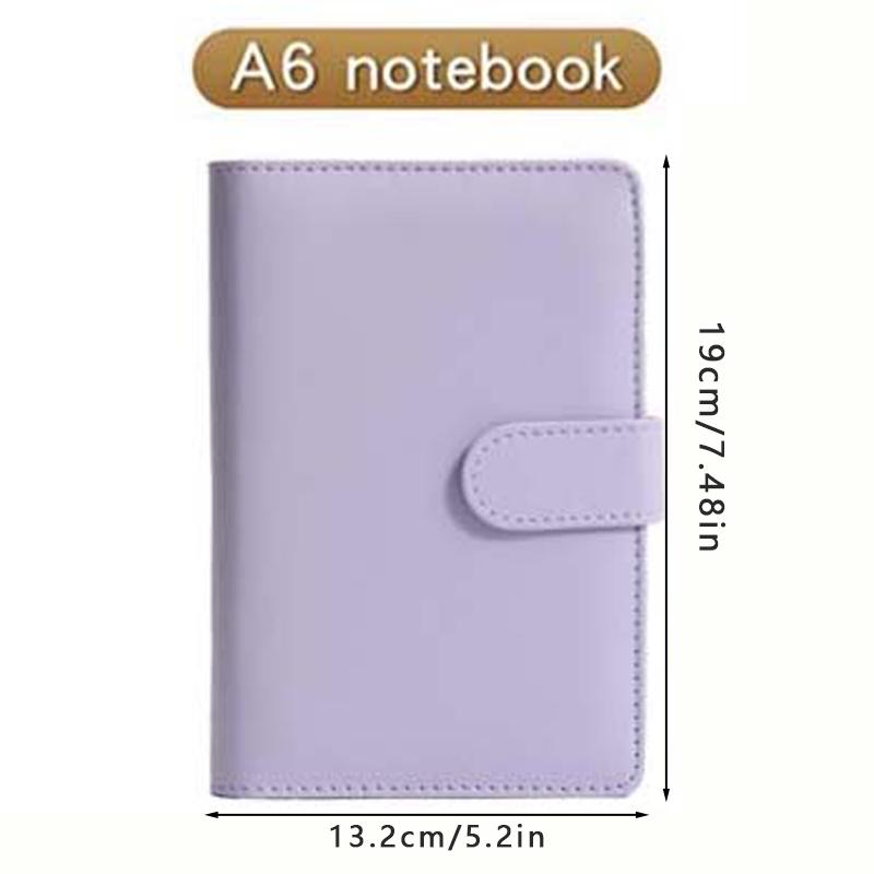 A5 budget binder planner with 5 cash envelopes and plan pages, colored PU leather notebook binder