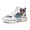 High Top herren Sneakers Schuhe Herbst Plattform Atmungsaktive Graffiti Leinwand Und Pu Mann Schuh Tenis Masculino Zapatillas Hombre