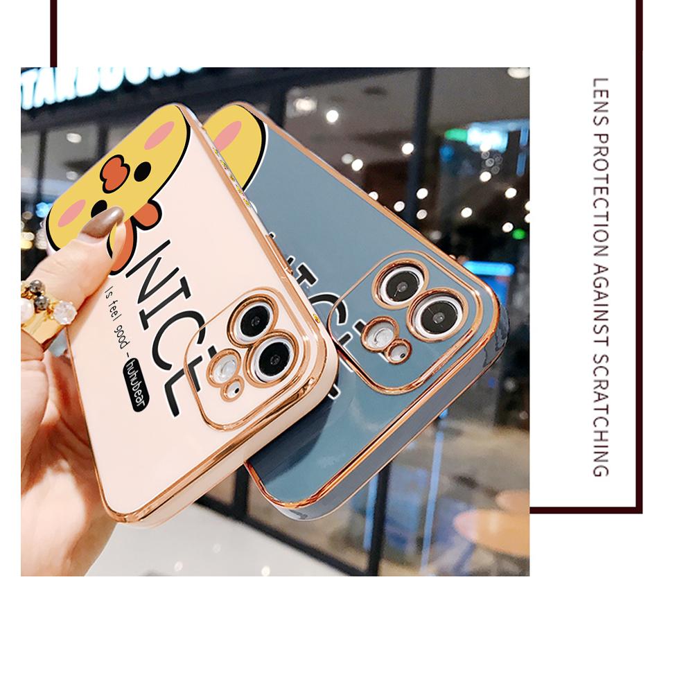 Kolorowe wzory nadruków Kwadratowy wzór krawędzi Obudowa Platerowana obudowa telefonu Luksusowe poszycie Miękkie etui na telefon do Huawei Honor Xiaomi Redmi