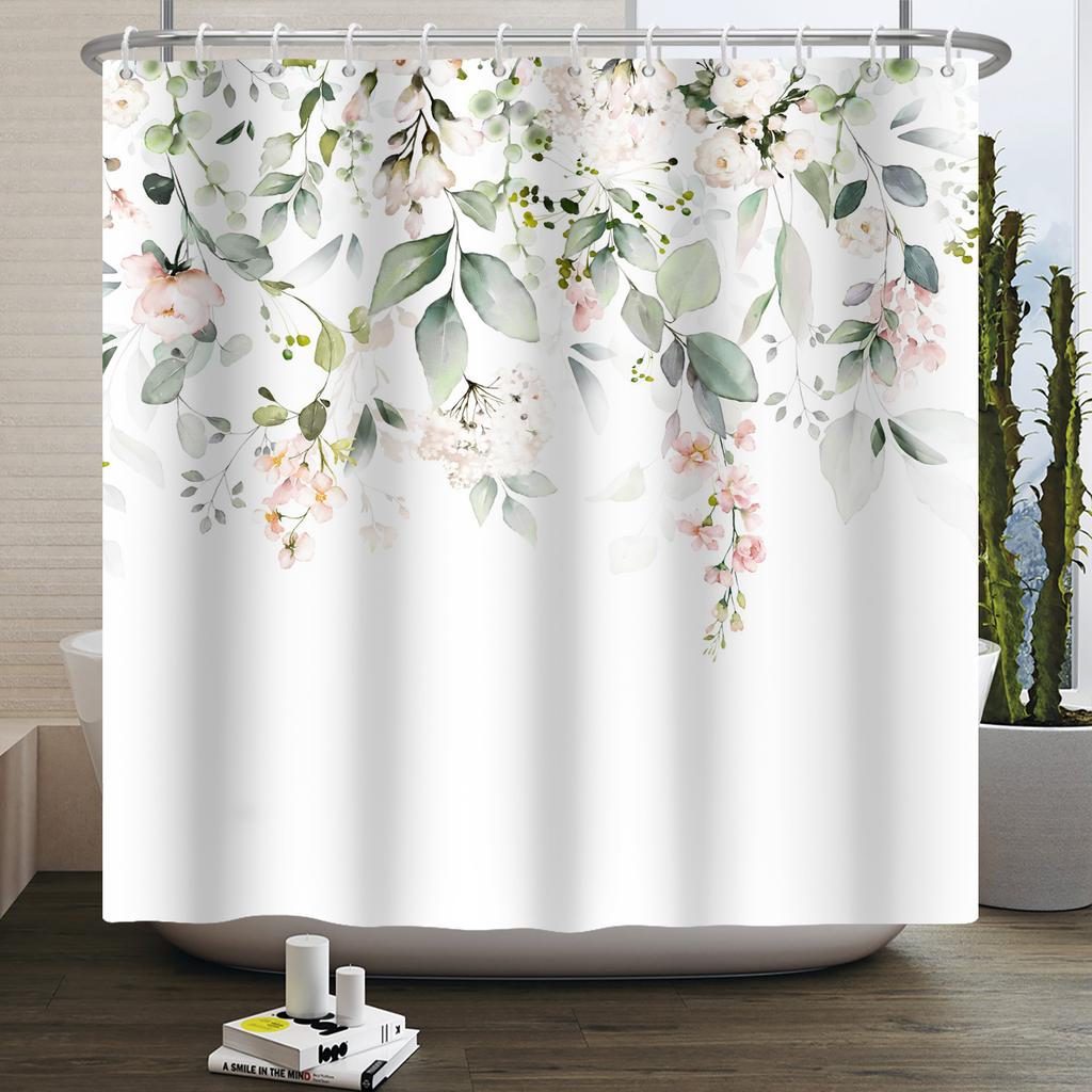Floral Shower Curtain for Bathroom Vintage Flower Butterfly Waterproof Fabric Boho Bathtub Bathroom Curtain With Hooks 180x240