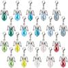 20 Set Engelanhänger Hochzeitstrauß Clip Charms Etwas Blau 10 Farben Glasperlen Perlenanhänger für Brautaccessoires