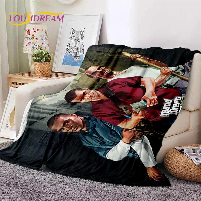 GTA Game Grand Theft Auto Gamer Soft Blankets,Keep Warm Throw Blanket Comfortable Blanket for Picnic Beds Sofa Home Bedroom Gift