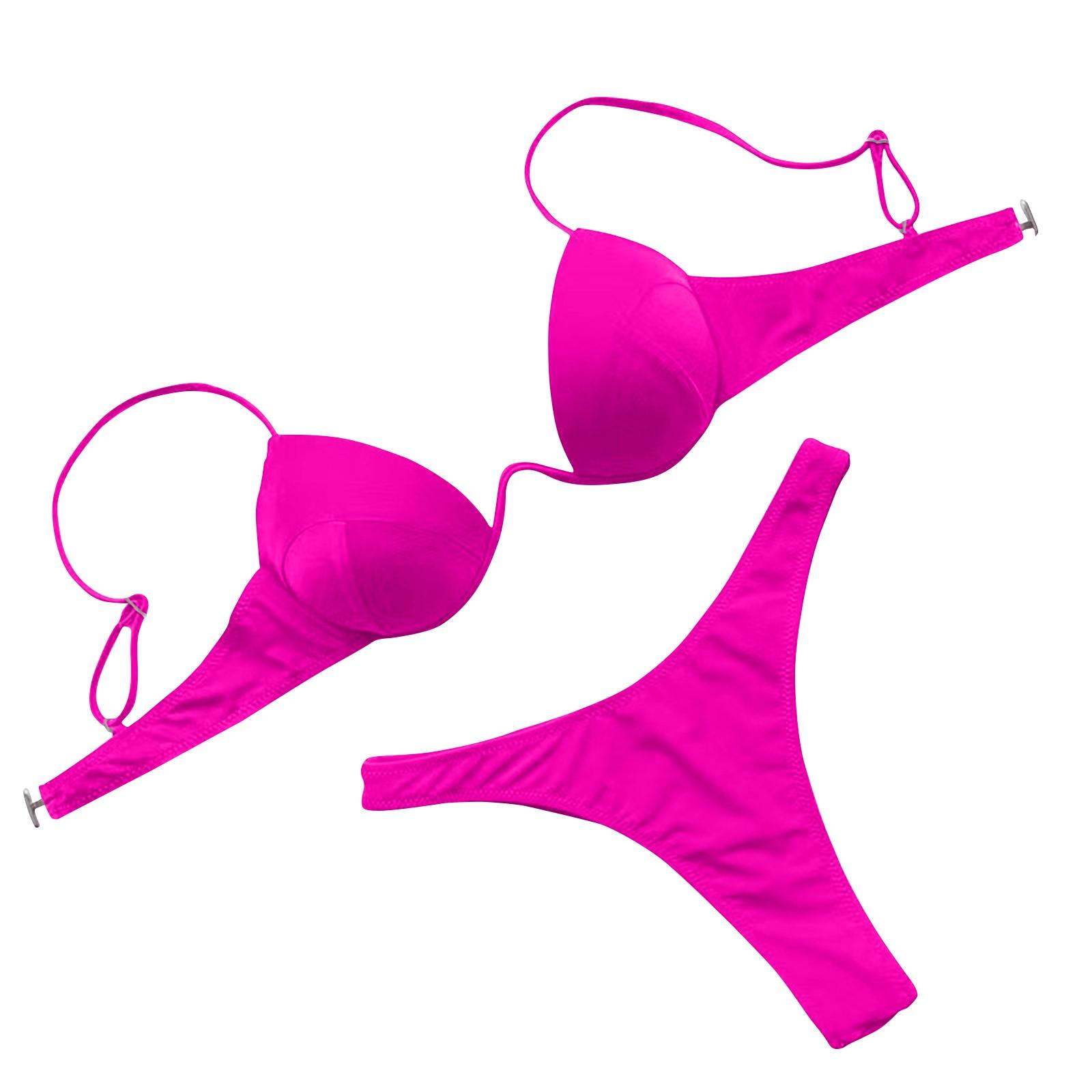 Women s Sexy Backless Color Beach Split Bikini Swimsuit S