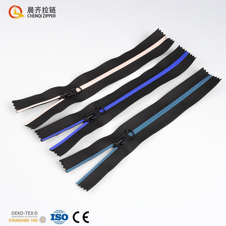 High Quality Zipper Factory Price #5 Waterproof Zipper White PU Tape Open-end Water Resistant Zipper