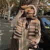 Autumn and Winter Colored Striped Imitation Cashmere Scarf Women's Student Couple Versatile Thickened Warm Double-sided Scarf