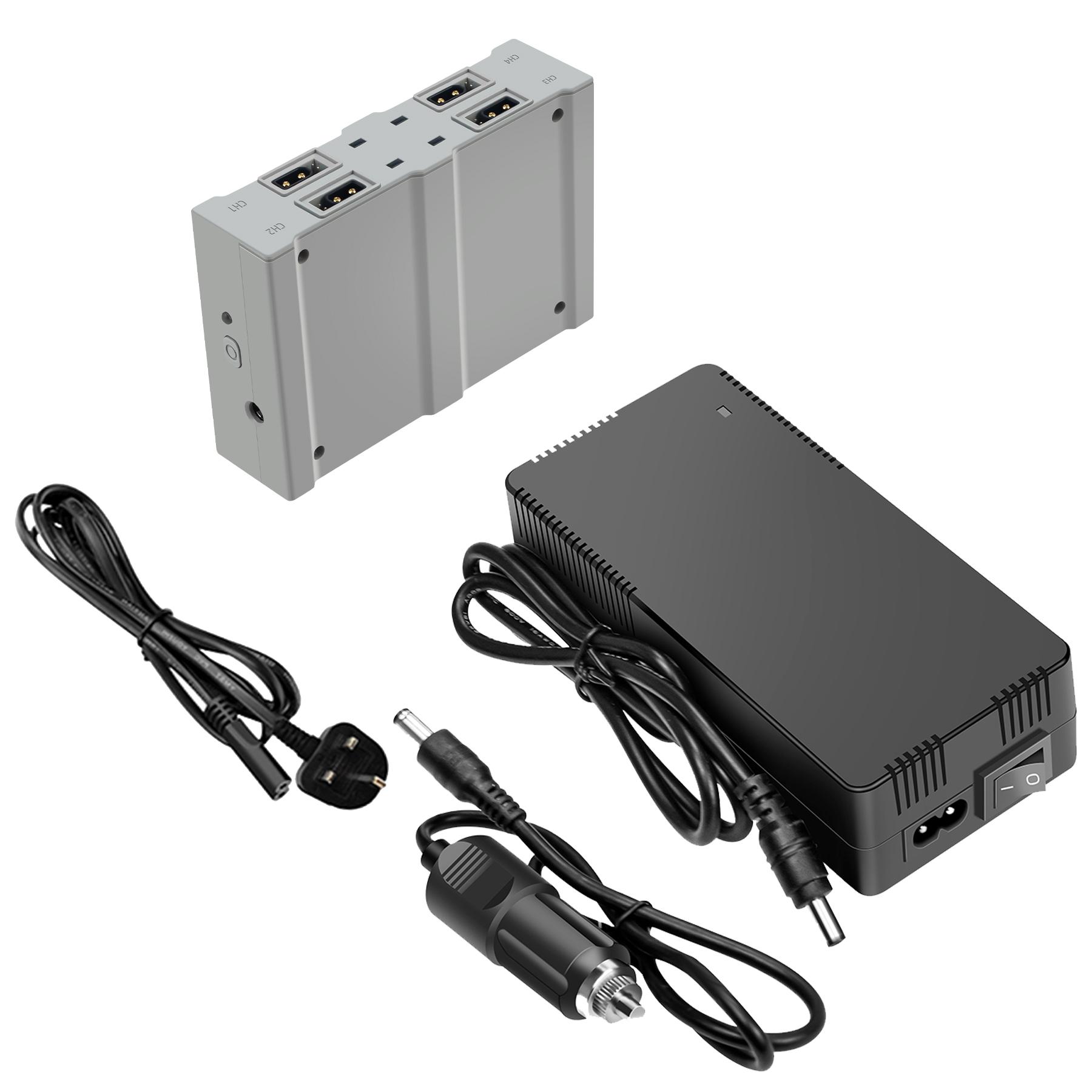 

Зарядний хаб 4 в 1 для акумуляторів DJI Avata Швидкий зарядний хаб Кабель-адаптер для заряджання від прикурювача для аксесуара для дрона DJI Avata