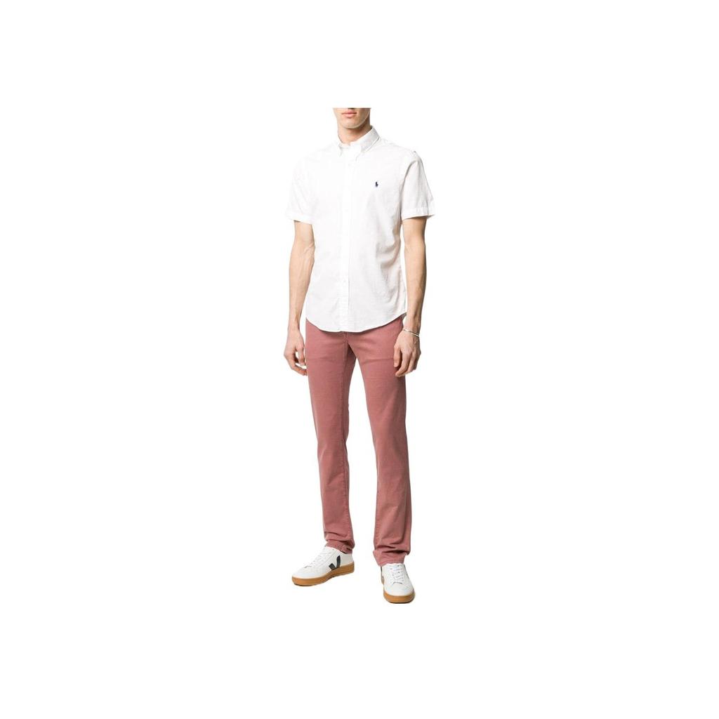 Polo Ralph Lauren FW22 Solid Oxford Short Sleeve Shirt Men shirts White 710794605-002