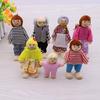 Wooden Happy Family Doll Kids  Puppet Joints Toy Birthday Gift