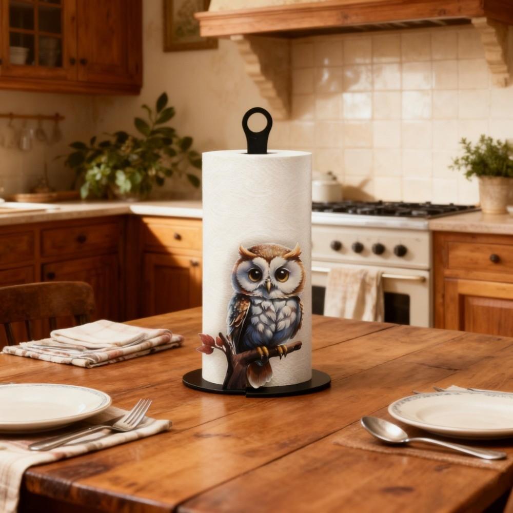 Chef Wooden Base Tissue Holder Desktop Decoration Cute Roll Paper Standing Rack Cartoon Kitchen Towel Rack Bathroom
