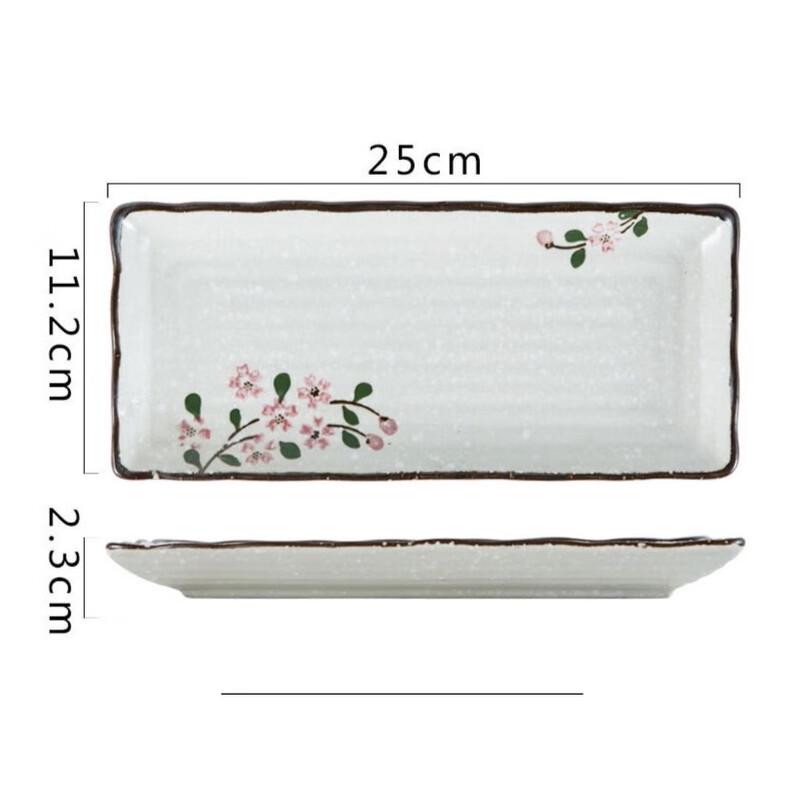 

ZISIZ Керамічна прямокутна тарілка для суші, розписана вручну