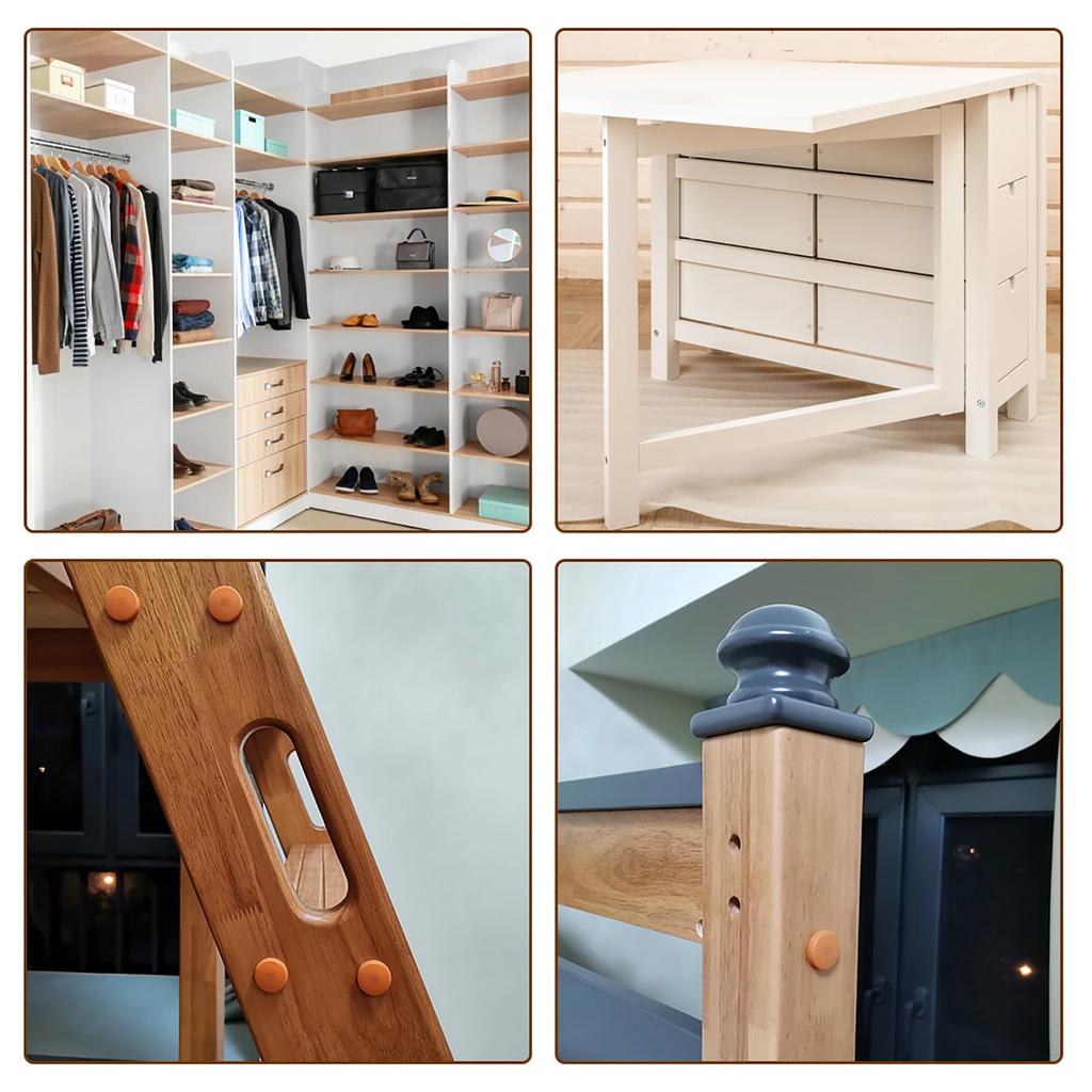 uxcell 36pcs Hole Plugs 6mm Bar End Caps Plastic Dustproof Durable Erector Pipe for Furniture Table Chair Legs Black