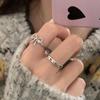 Adjustable Irregular Bow Ring Niche Design Light Luxury High-end Sense Fashionable Personality Women's Index Finger 100% Match Ring