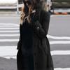 Damen Slim Fit Halbhoher Kragen Zweireihig Langarm Midi Wollmischung Mantel Winter Oberbekleidung Übermantel