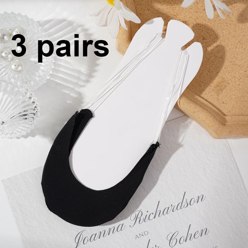 

3 пары хлопковых носков с половиной ладони для женщин, сандалии на высоком каблуке, летние носки-лодочки, нескользящие невидимые носки с неглубоким носком 3 pairs