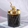 Electroplated Bird Ceramic Decorative Jar with Lid, Candle Jar, Aromatherapy Cup, Jewelry Storage Box, Handicraft Ornament