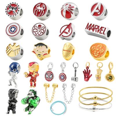 Movie Figure Bracelet Charms Beads Diy Pendant Avengers Iron Man Spiderman Charms for Hand Making Jewelry Accessories