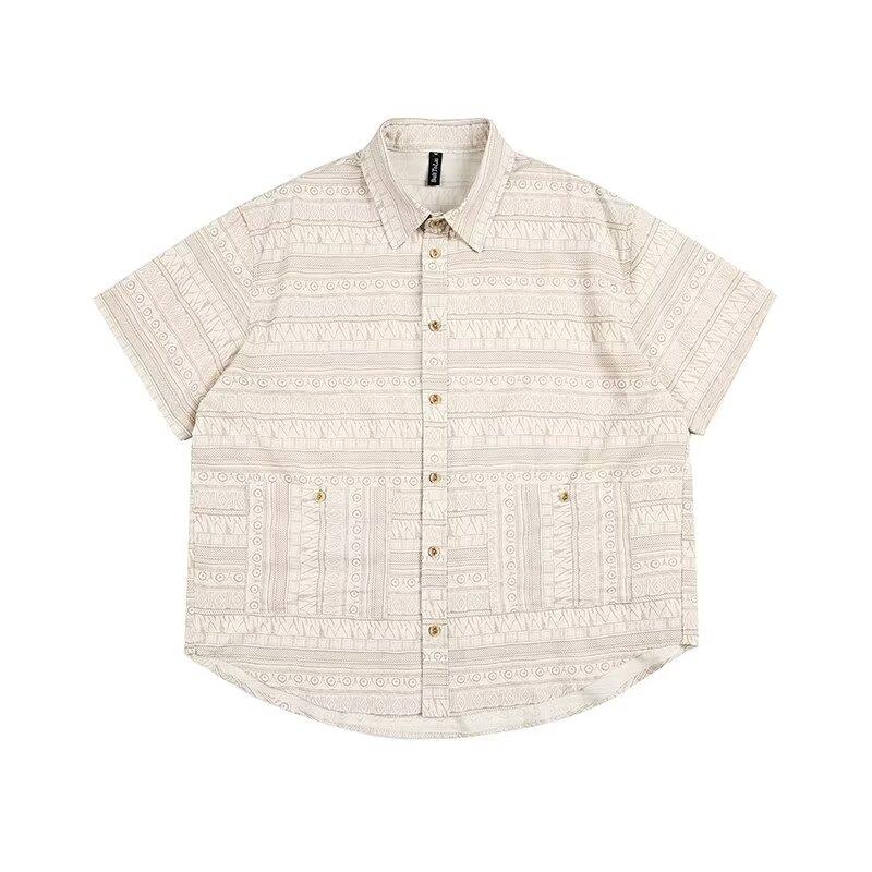 Sommer Neues lässiges Hemd mit Fünfviertelärmeln Übergroßes, lockeres Paar-Hemd mit Fünfviertelärmeln und kurzen Ärmeln für Männer und Frauen