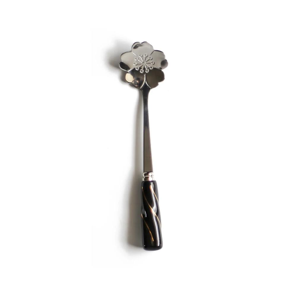 12cm Stainless Steel Mini Sakura Rose Flower Spoons for Coffee Tea Dessert Drink Mixing Milkshake Spoon Tableware Kitchen Supply