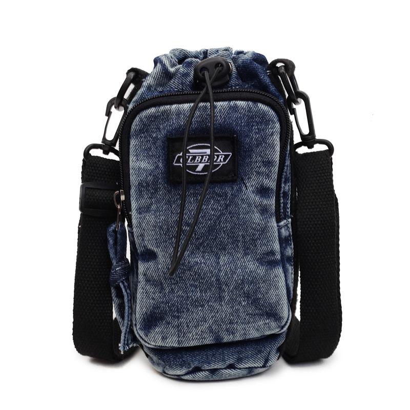 Damen Outdoor Sport Umhängetasche Herren Wasserkocher Tasche Multifunktionale Denim Schultertasche