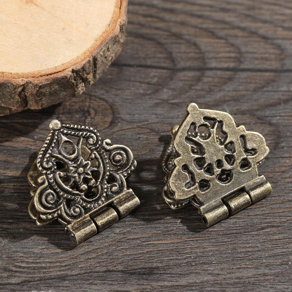 Door Cabinet Lace Mini Chinese Style Vintage Antique Butt Hinges Hollow Flower Furniture Hardware
