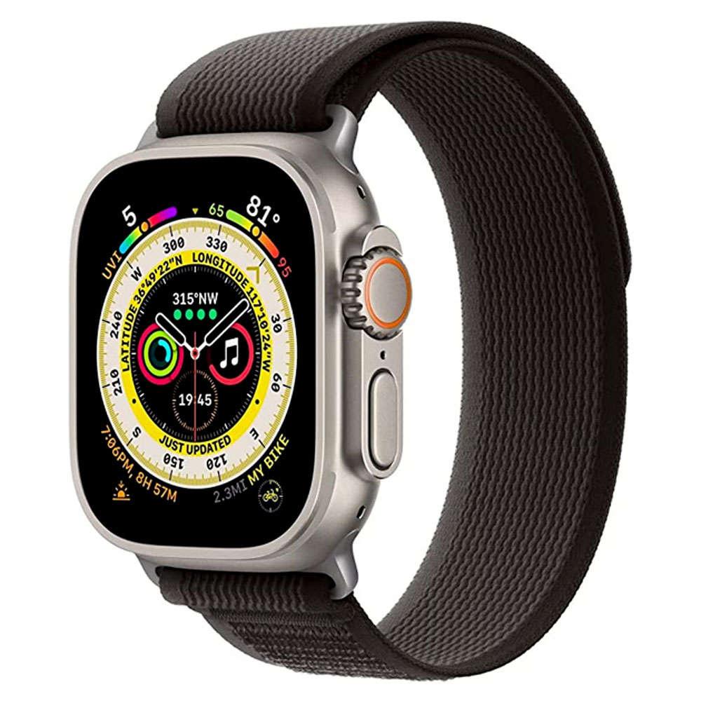 Pasek Nylonowy Alogy Sport Na Rzep Do Apple Watch 4/5/6/7/8/Se (38/40/41Mm) Czarno-Pomarańczowy