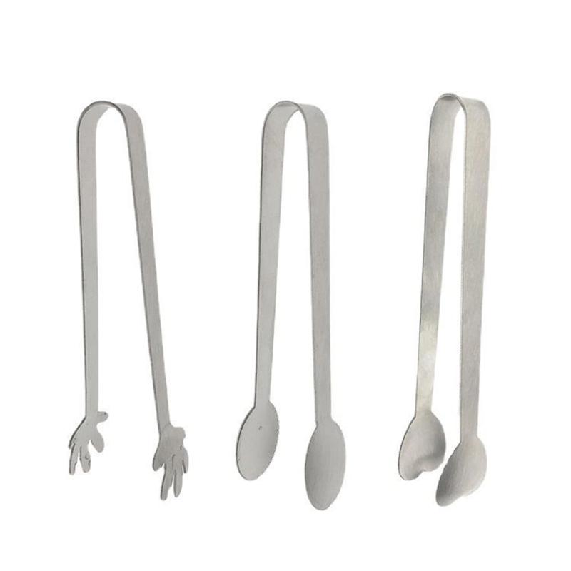 Stainless Steel Mini Food Clips For Sugar Cubes Ice Cube Tweezers Cute Baking Pastry Cake Decoration Candy Dessert Clips