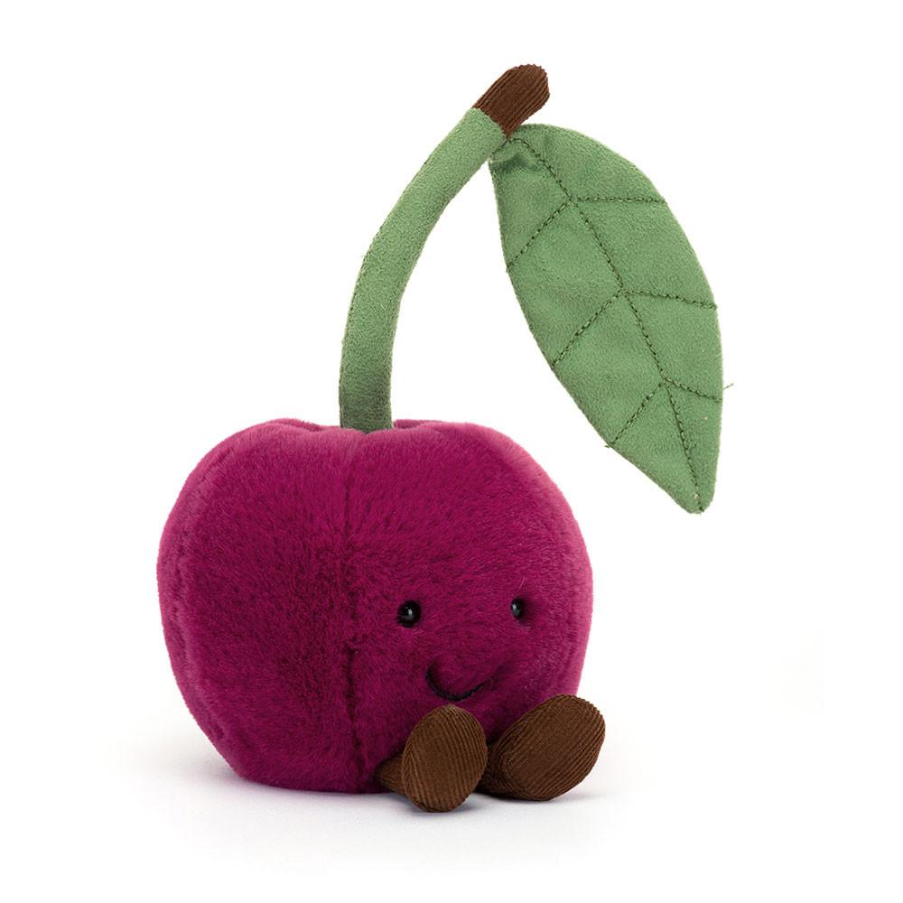

JELLYCAT Fun Food Collection Amuseables Cherry Cherry Cute Fruit Dolls Plush Doll 10cm Height In Sitting Posture Box Not Included вишня