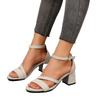 High heels 22 new summer style with skirt cheongsam shoes fairy style thick heel sandals medium heel French heel