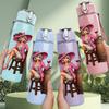 1PC Cowgirl Barrel Vintage Print 750ml Color Plastic Sports Water Bottle Leakproof Flip Straw Lid Suitable for Sports Office Home Use