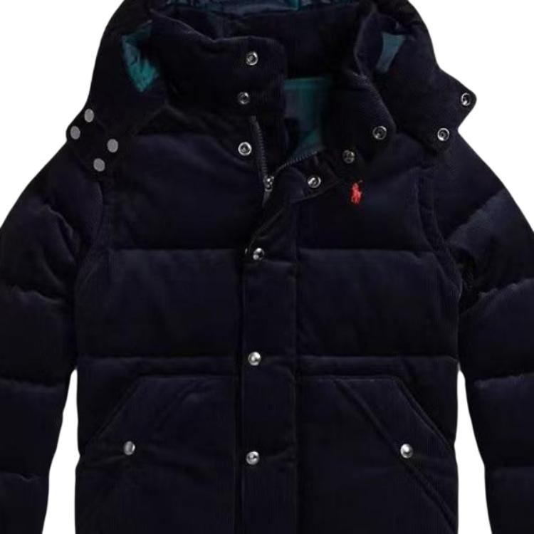 Polo Ralph Lauren Down Jacket FW25 Corduroy Hooded Removable Long Sleeve Kids Kids Outerwear 323979092-001