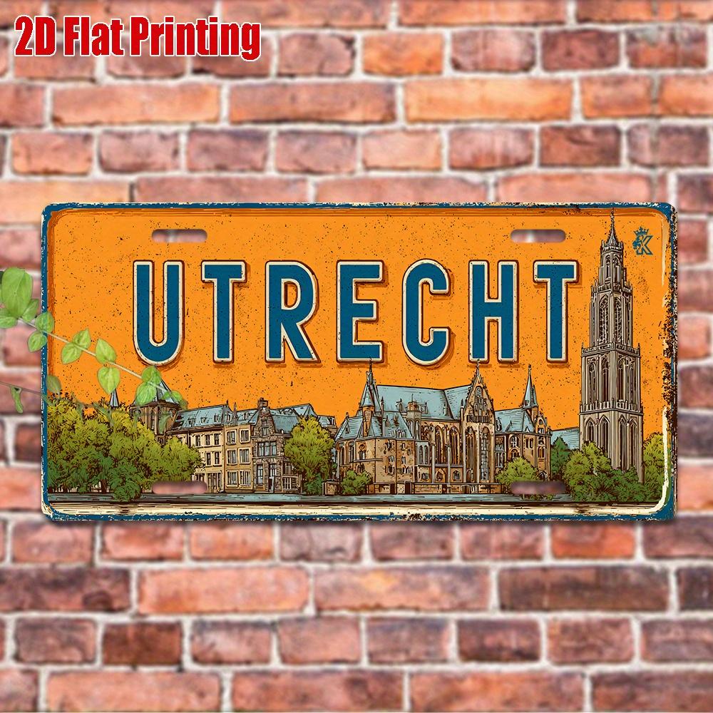 

D Flat pc Vintage Metal Plaque for Decorative Use Only Outdoor Sign Wall Decor (cm xcm) Utrecht Aluminum Sign 15x30cm(5.9x7.8inch)