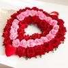 Valentine's Day Red & Pink Floral Double-Layer Heart Garland - Window & Door Decoration