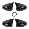 Bat Style Mirror Cover For Ford Fiesta 2008 2017 Rearview Mirror Cover 2Pieces Cover Glossy Black Car Shields Exterior Accessory