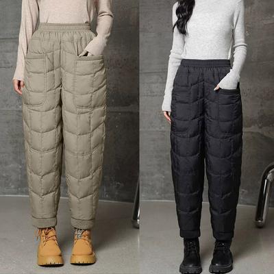 2025 New Style, Lightweight Down Cotton Pants, Loose Large Size, Casual Warmth, Haren Pants, Warm Women's Pants, Thickened Design