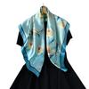 Women's Silk Scarf Large Square Scarf Fashion Floral Print Vintage Headscarf Faux Silk Satin Scarf