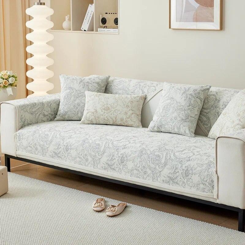 New Retro Sofa Cushion Chenille Sofa Cover Are Four Seasons Universal Jacquard Anti Slip Sofas Cover Dustproof for Household Use