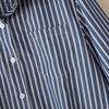ZANZEA Women Casual Turn Down Collar Stripe Print Loose 3/4 Sleeve Blouse
