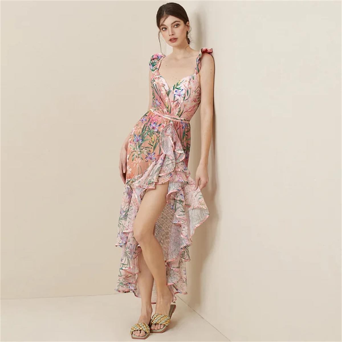 2024 Новый сексуальный купальник женский цельный купальник с цветочным принтом и сетчатый — фото 4