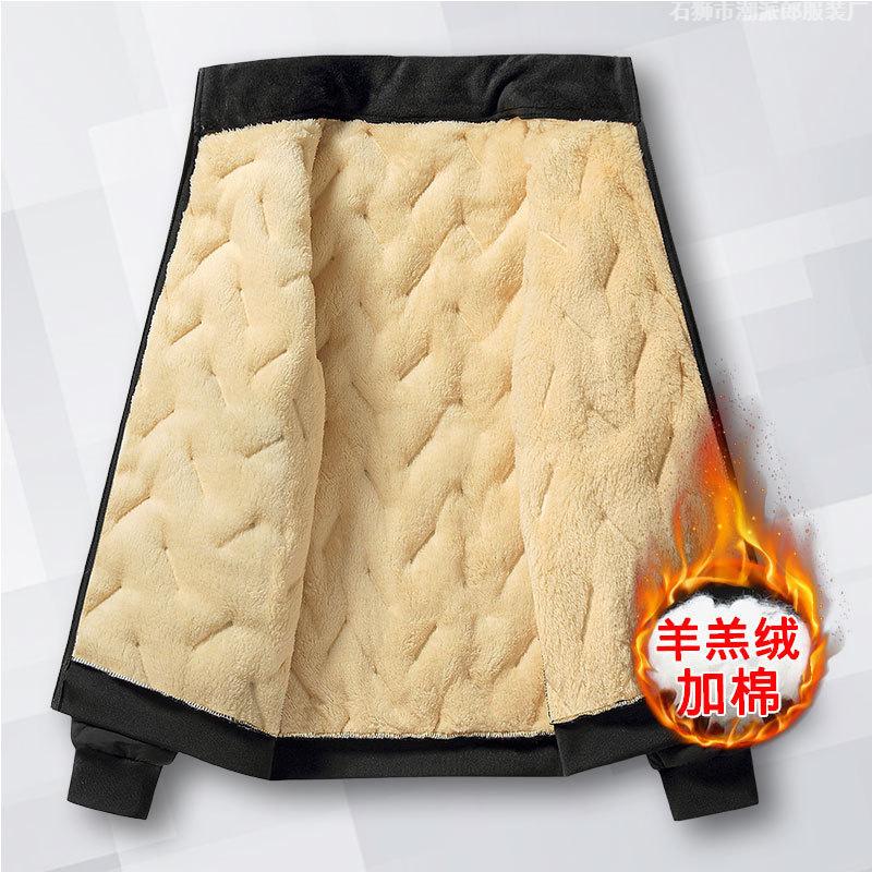 Lamb Down Cotton-padded Clothes Winter Men's Thickened Cotton-padded Clothes Jacket Men's Large Size Loose Down Cotton-padded Clothes 