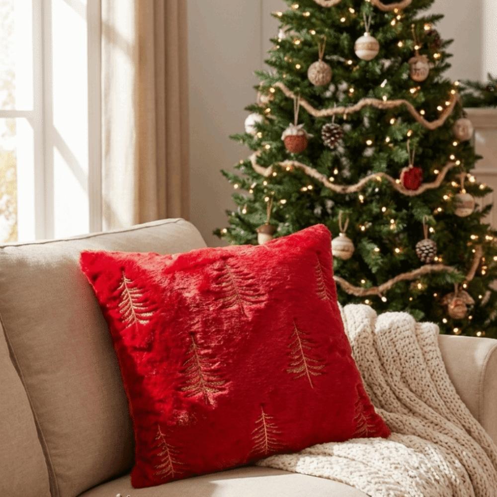 Snowflake Throw Pillowcase Polyester Cushion Cover Cozy Embroidered Pillow Covers Sofa Decor