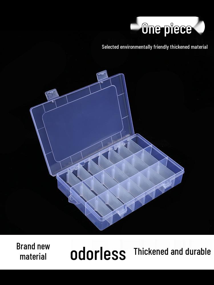 Transparent Multi-Compartment Storage Box for Electronic Components and Small Accessories