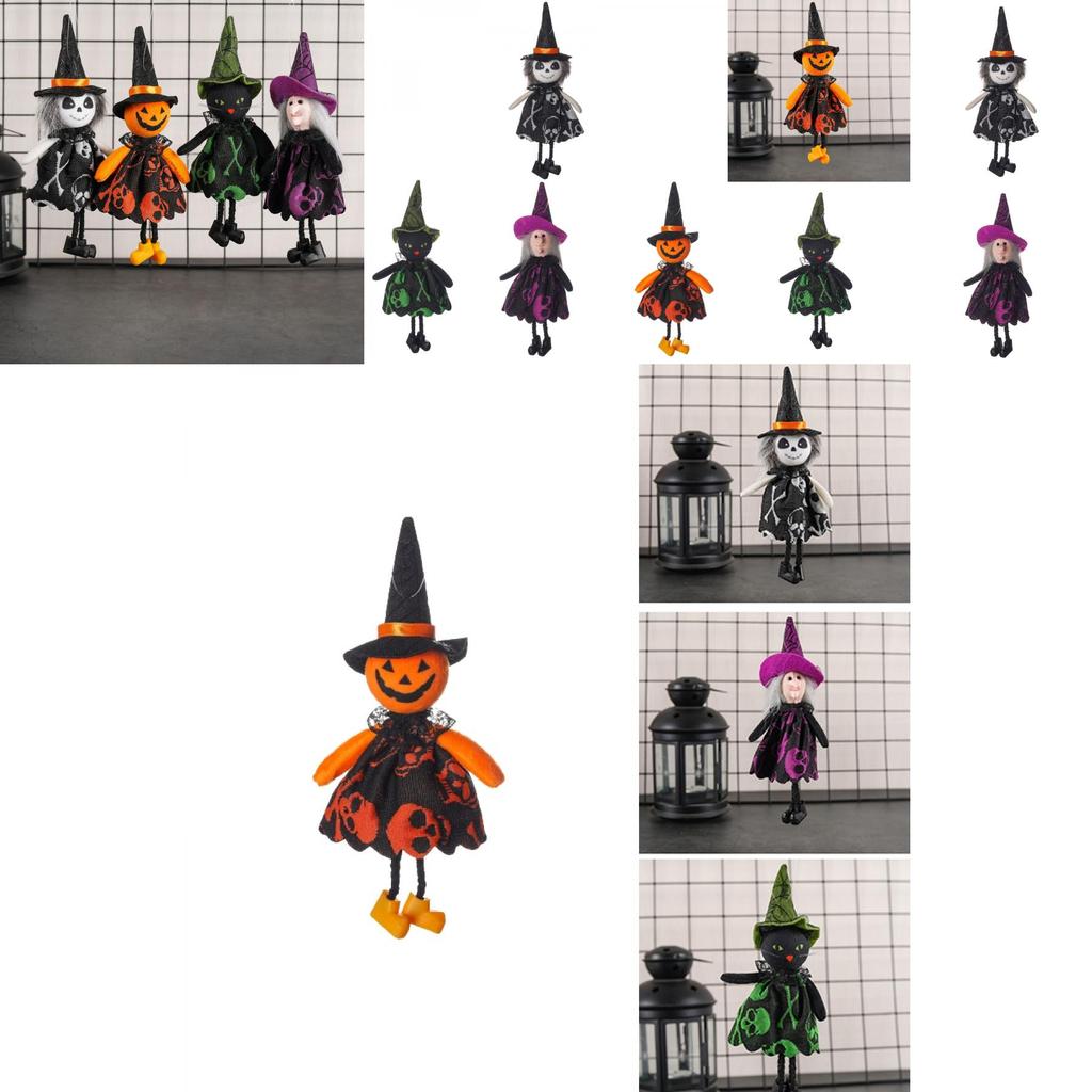 Halloween Decor Supplies Adorable Pumpkin Witch Ghost Pendant For Kids Party Props