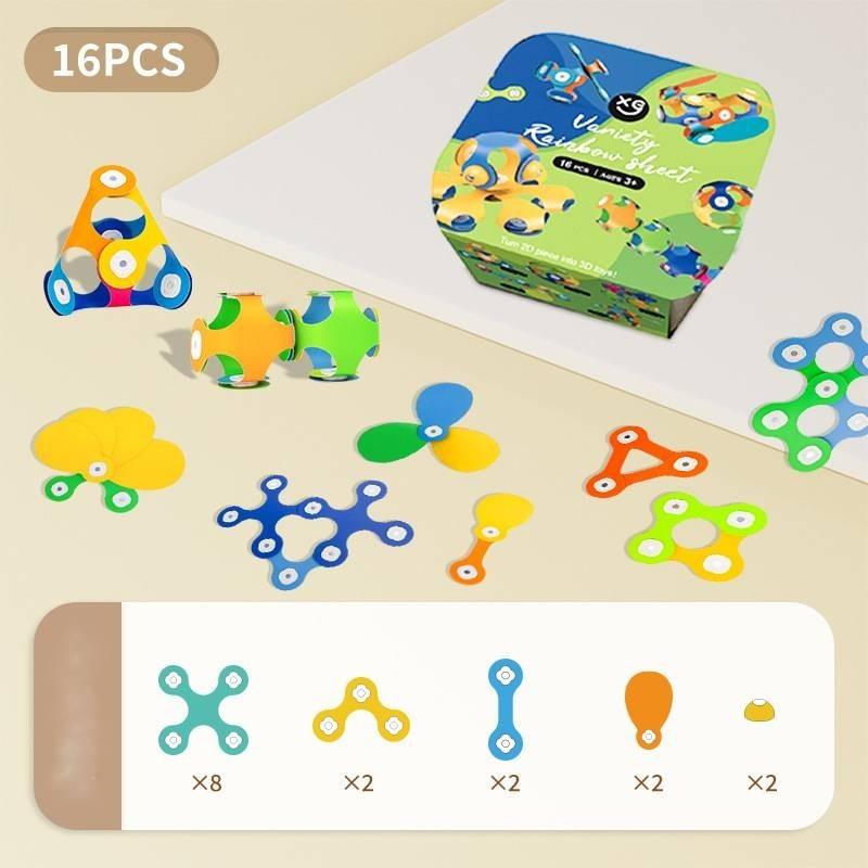 Rainbow Magnetic 3d Building Blocks Set For Kids Educational Toy Girls Boys