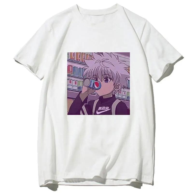 90s Japanese Anime Hunter X Hunter Unisex T-shirt Graphic Men Harajuku Kawaii Killua Tshirt Funny Hisoka T Shirt Tops Tees Male