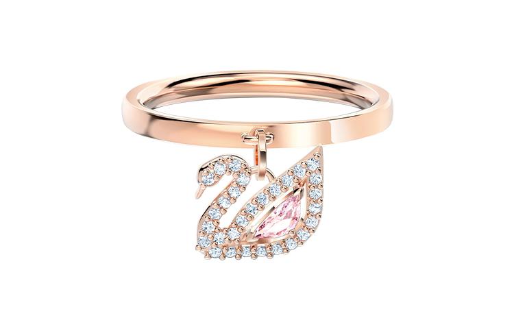 Swarovski Artificial Crystal Rings Women's Rose Gold tone Plated 5569923+5549307+5569924