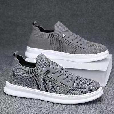 Casual Shoes Summer Fly-woven Mesh Breathable Men's Shoes Fashionable Versatile Low-top Board Shoes Socks Mouth One Pedal Sports Shoes
