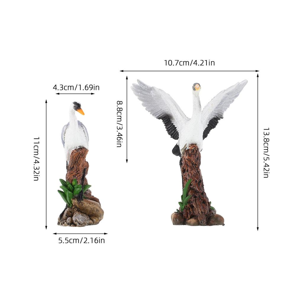 2 Stück Harzstatue Lebensechte Simulation Vogelskulptur Für Garten Büro Hausdekoration Miniatur Landschaftsornament Chinesisch